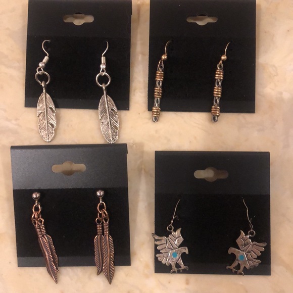 Jewelry Feather Themed Earrings Set Of 4 Poshmark